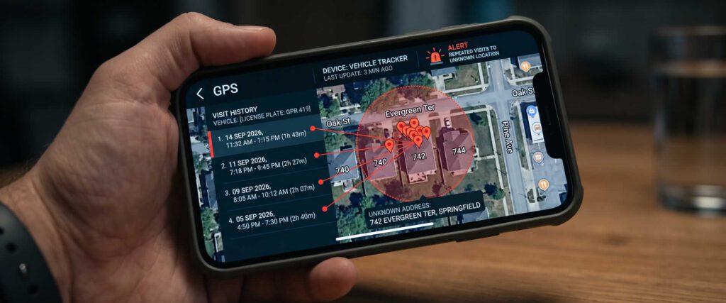 GPS Tracker Shows Visits to Unknown Address